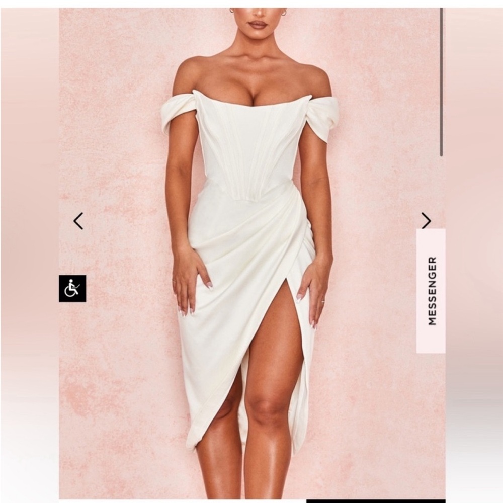 House of CB White Off-Shoulder Bodycon Dress